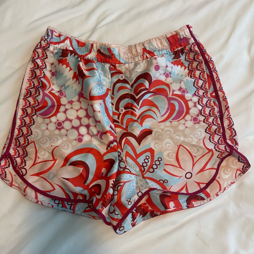 Satin Multicolored Print Shorts